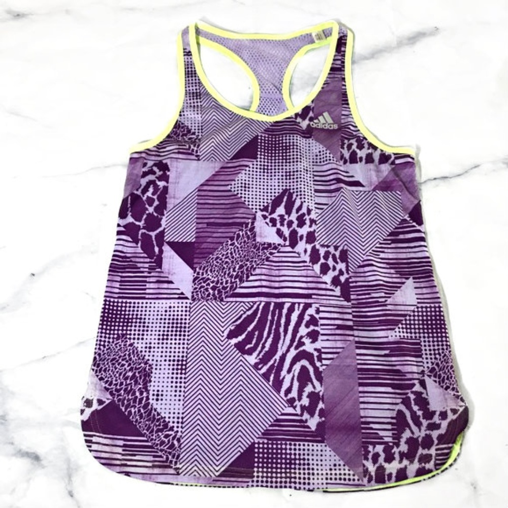 Adidas Purple & Yellow Boyfriend Bro Tank Top